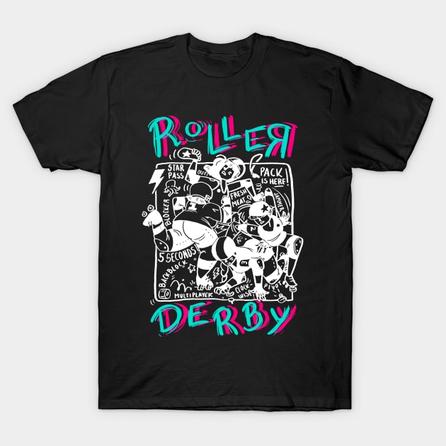 Roller Derby Chaos T-Shirt by TheTeenosaur